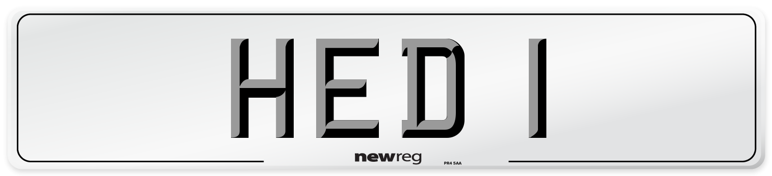 HED 1 Number Plate from New Reg